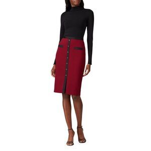 Catherine Deane Black Maroon Sheath Narelle Dress 0
